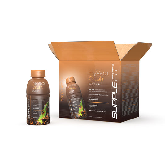 Cod. INTA005-06 MYVERA CRUSH Keto + | Complément alimentaire avec caféine et édulcorants en bouteille unidose de 285 ml (6 bouteilles) - 1710 ml